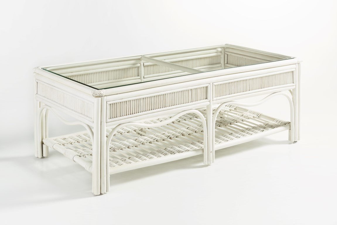 South Sea Rattan Coffee Table Whitewash South Sea Rattan Bermuda Coffee Table