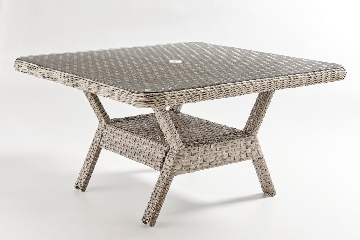 South Sea Rattan Dining Table South Sea Rattan Mayfair Dining Chat Table - Glass Top