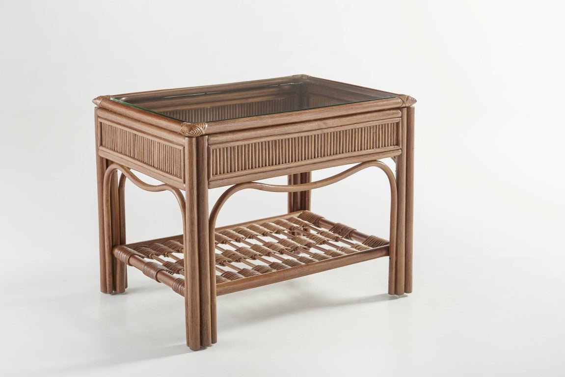 South Sea Rattan End Table Pecan South Sea Rattan Bermuda End Table