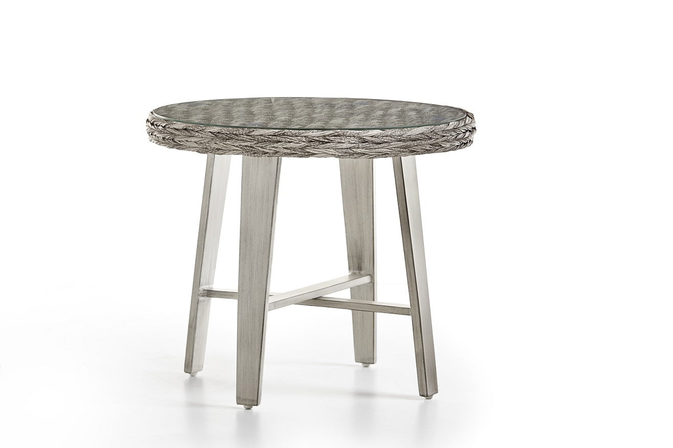 South Sea Rattan End Table Soft Granite South Sea Rattan Grand Isle End Table SKU 77443