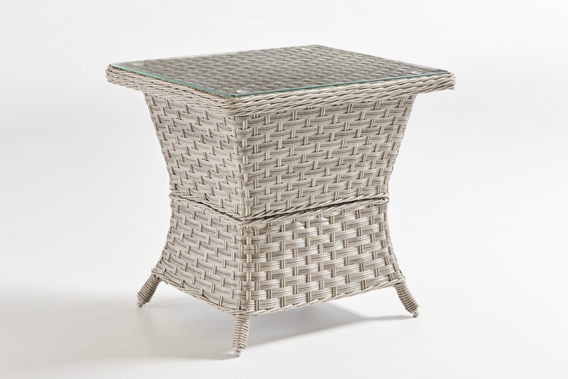 South Sea Rattan End Table South Sea Rattan Mayfair End Table - Glass Top