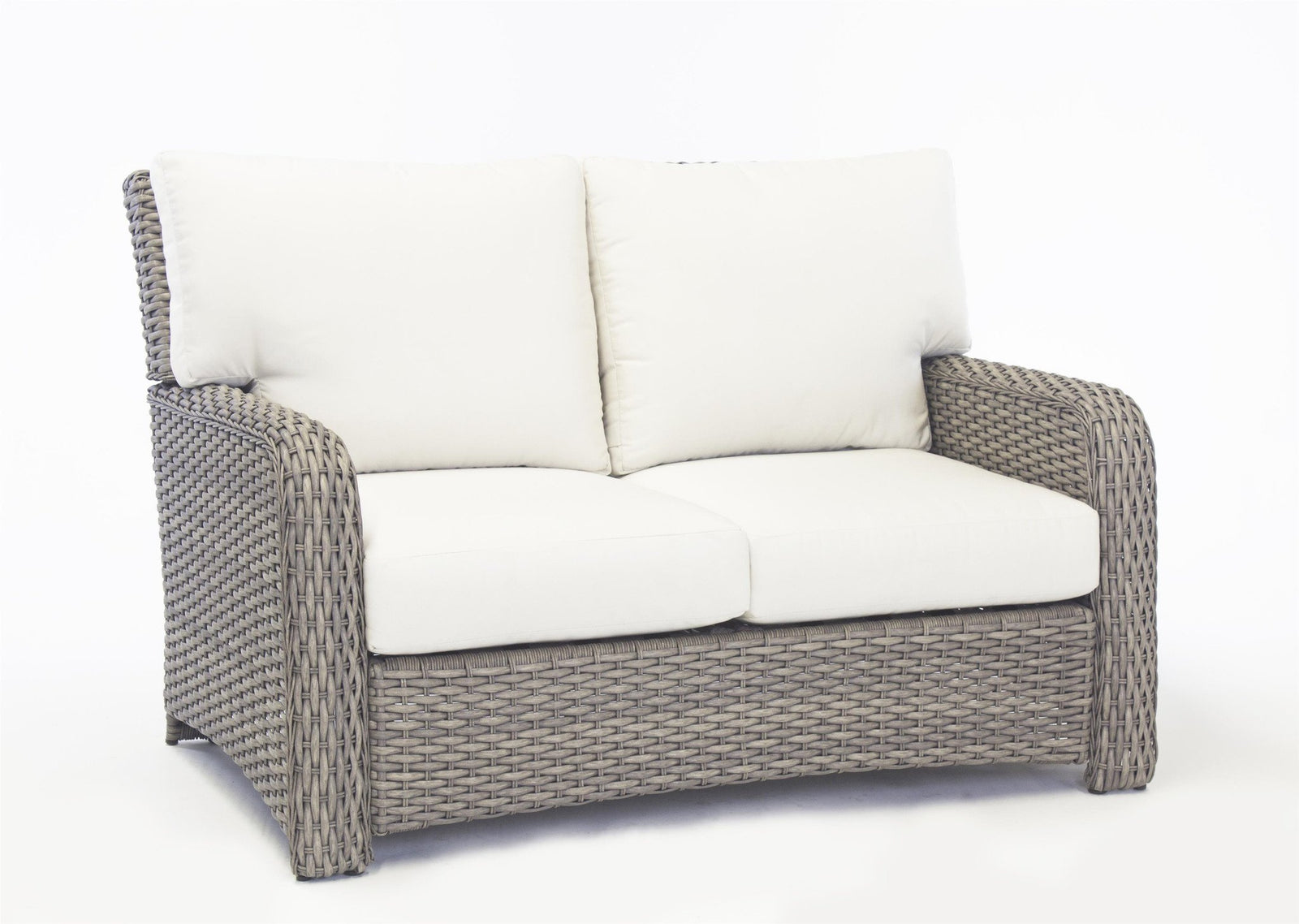 South Sea Rattan Loveseat Tobacco South Sea Rattan St. Tropez Resin Wicker Loveseat