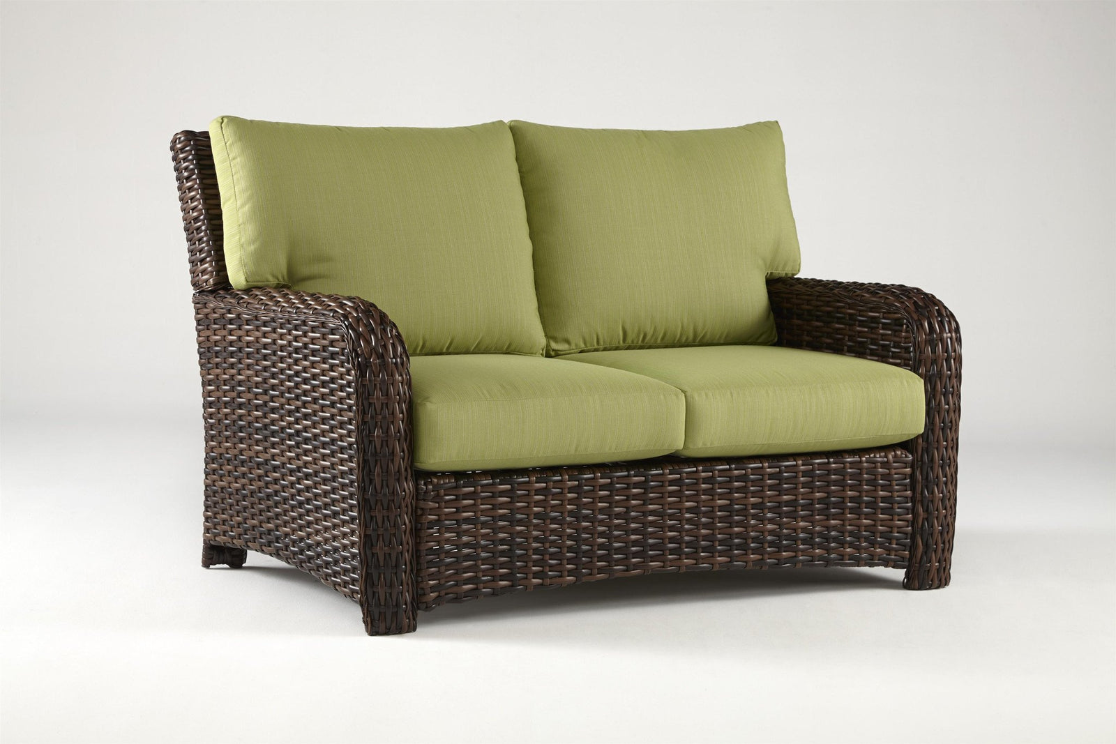 South Sea Rattan Loveseat Tobacco South Sea Rattan St. Tropez Resin Wicker Loveseat