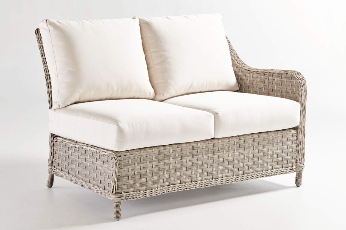 South Sea Rattan Sectional Piece South Sea Rattan Mayfair One Arm Loveseat Right-Side Facing Sectional
