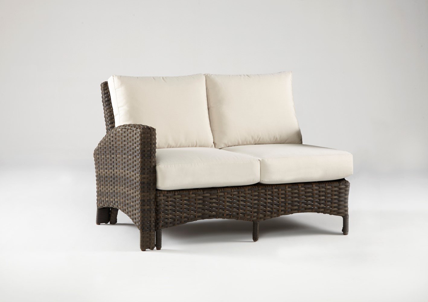 South Sea Rattan Sectional Piece South Sea Rattan Panama One Arm Loveseat Left-Side Facing Sectional