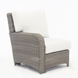 St. Tropez left-side facing sectional end in Stone with white cushions