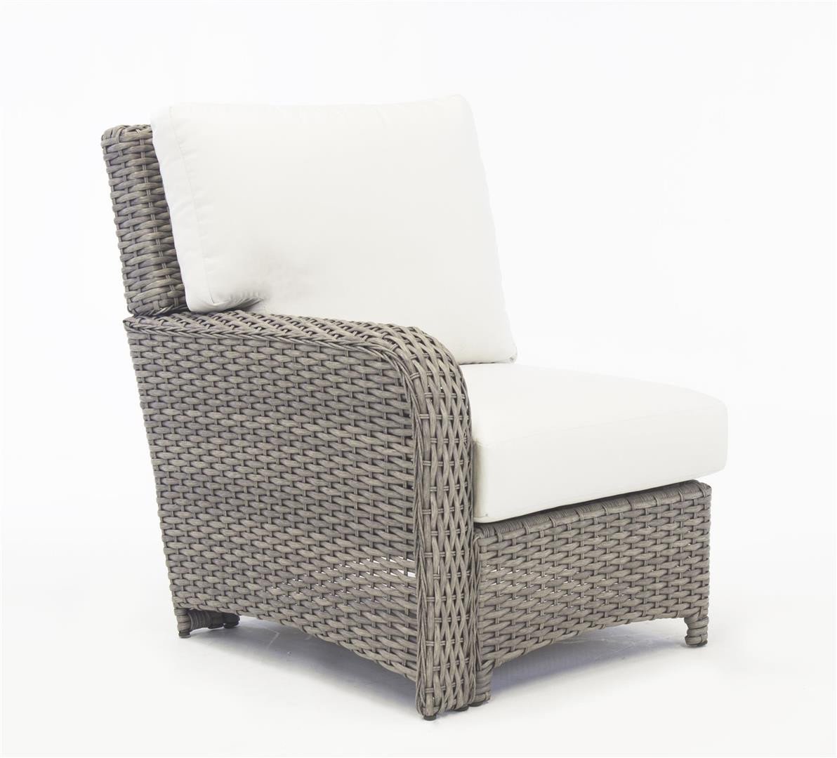 South Sea Rattan Sectional Piece Stone South Sea Rattan St. Tropez Sectional End Left-Side Facing Piece