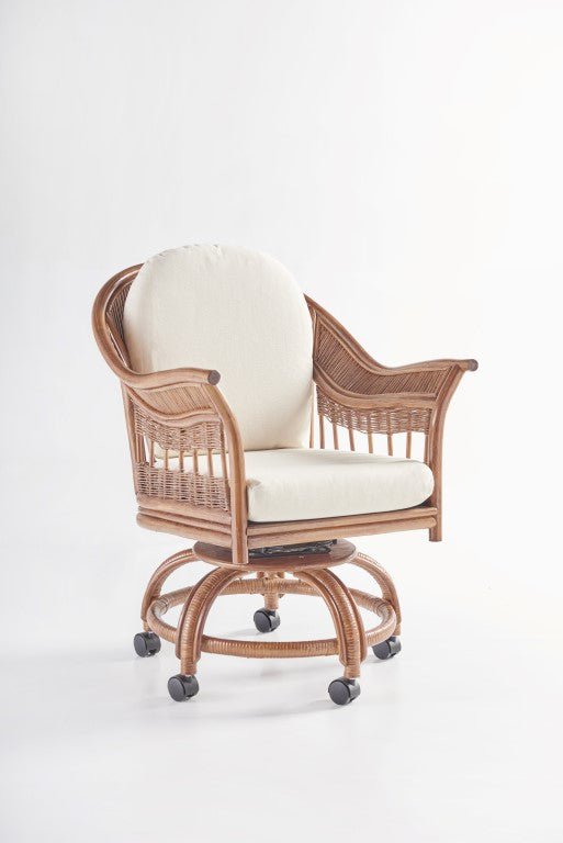 South Sea Rattan Swivel Tilt Castor Chair Pecan South Sea Rattan Bermuda Swivel Tilt Caster Chair