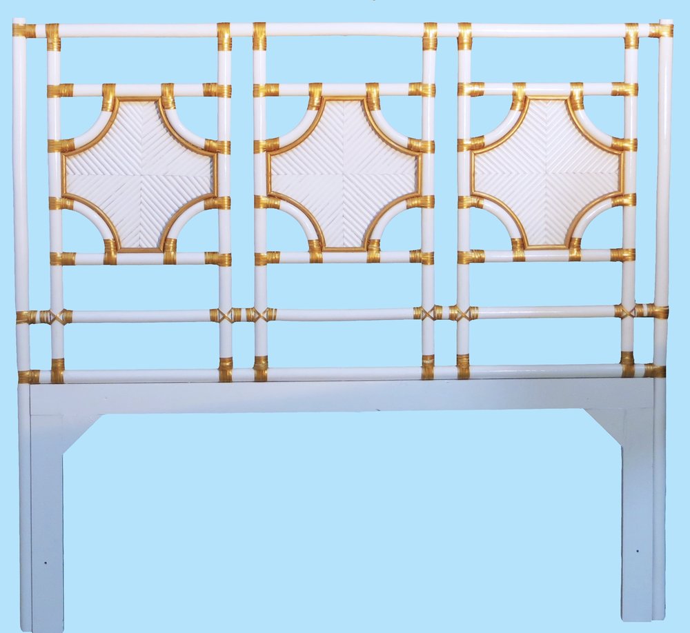 Spice Islands Headboard White & Gold Spice Island Joy Queen Headboard