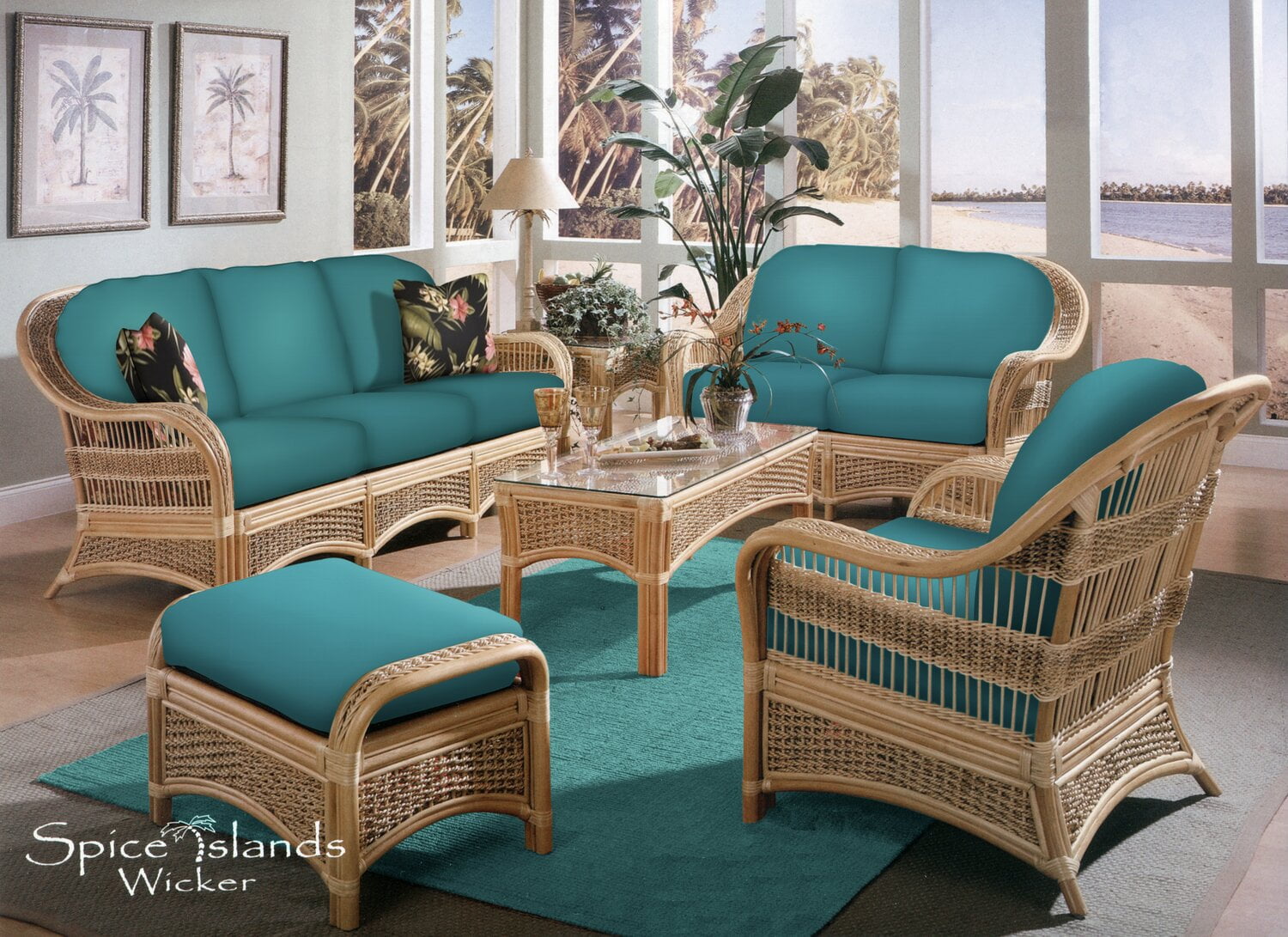 Spice Islands Indoor Seating Set Spice Island 6 Piece Rattan Seating Set