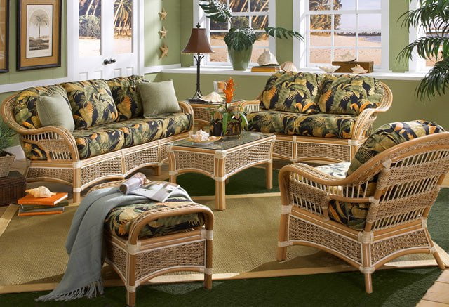 Spice Islands Indoor Seating Set Spice Islands Wicker Islander 6 Piece Rattan Living Sun Room Seating Set