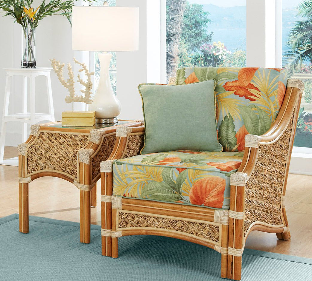 Spice Islands Indoor Seating Set Spice Islands Wicker Mauna Loa 6 Piece Rattan Seating Set in Natural Finish