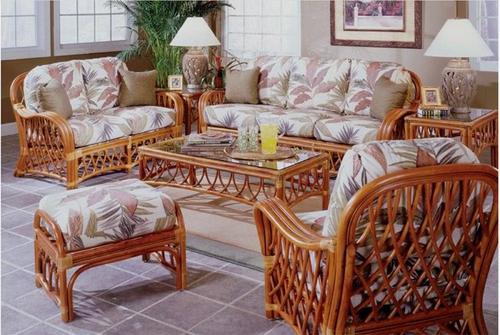 Spice Islands Indoor Seating Set Spice Islands Wicker Montego Bay 6 Piece Living Room Set in Cinnamon