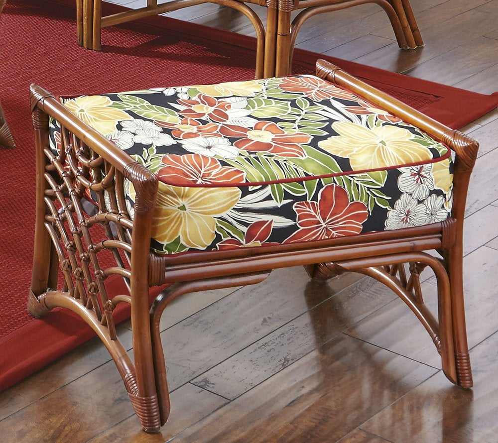 Spice Islands Ottoman Brownwash Spice Islands Bali Wicker Ottoman Brownwash & Black