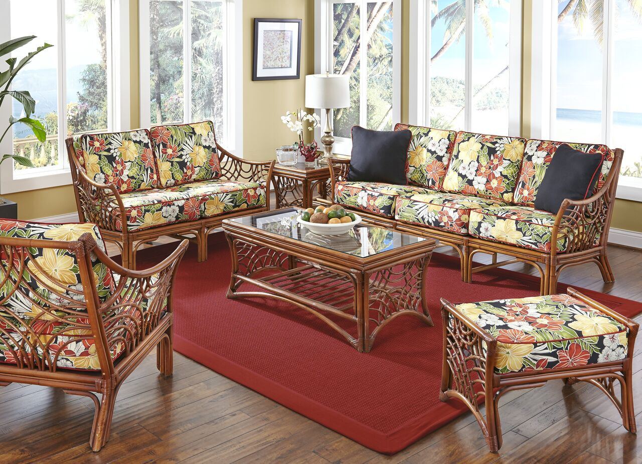 Spice Islands Ottoman Brownwash Spice Islands Bali Wicker Ottoman Brownwash & Black