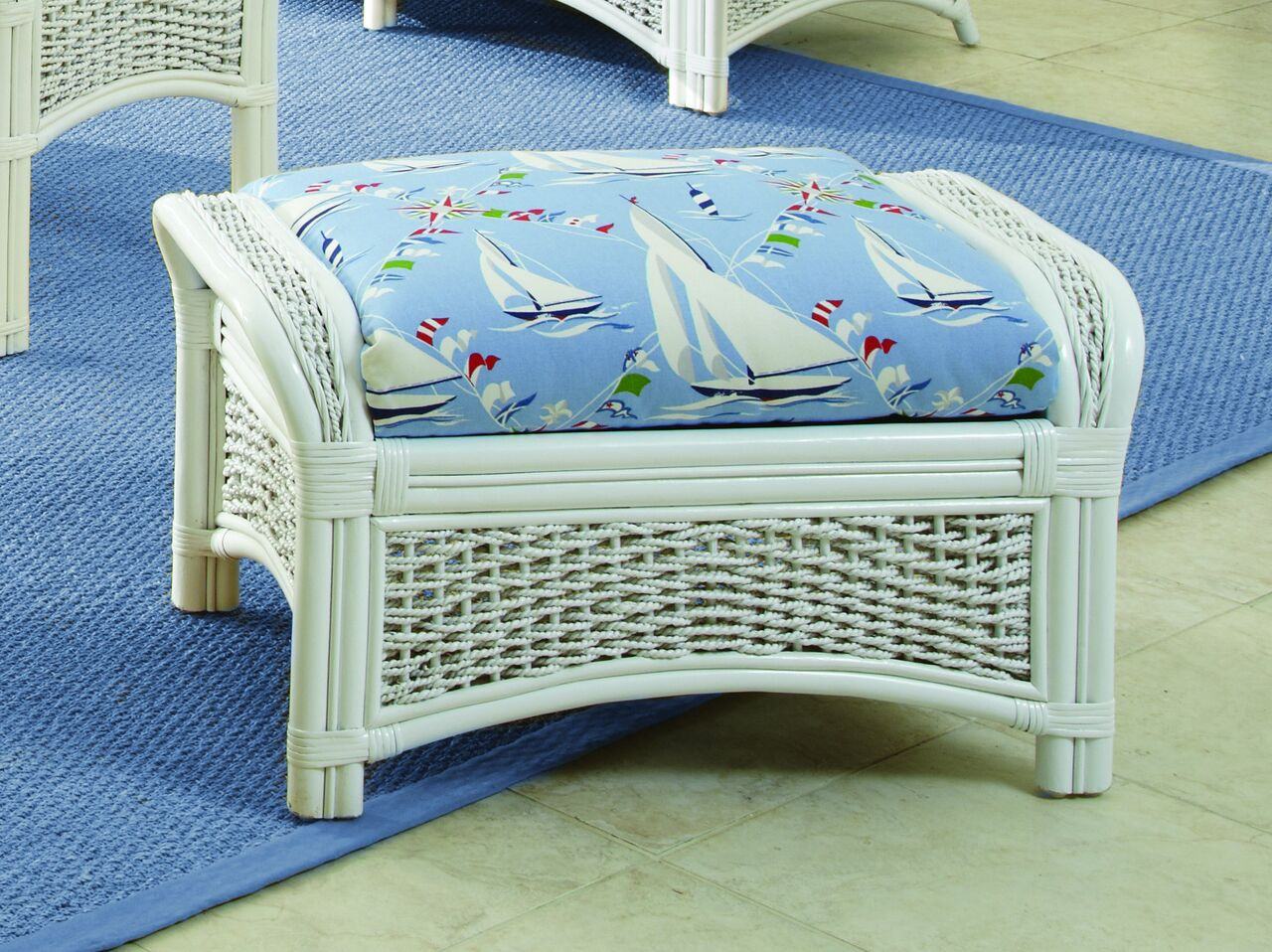 Spice Islands Ottoman Spice Islands Regatta  Ottoman White
