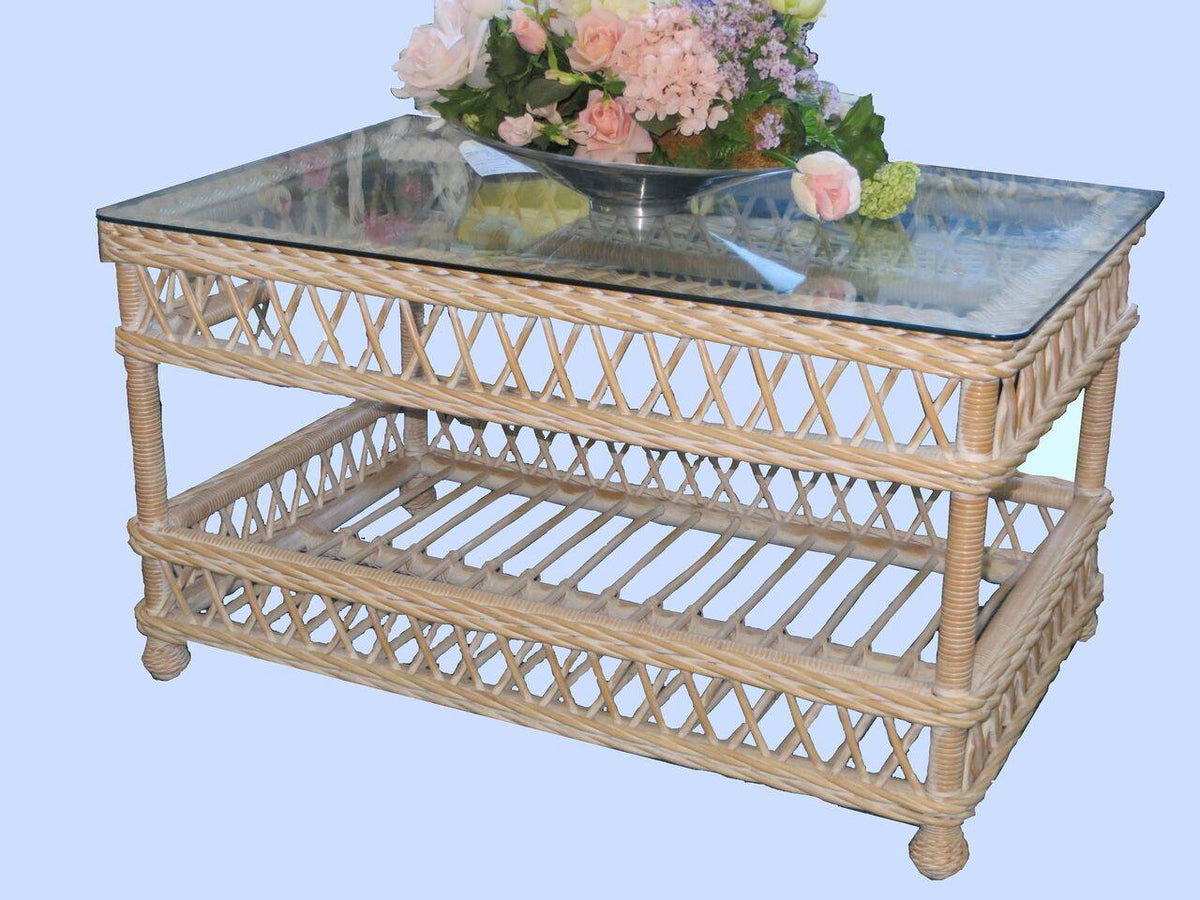 Spice Islands Spice Islands Bar Harbor Coffee Table Whitewash Coffee Table - Rattan Imports
